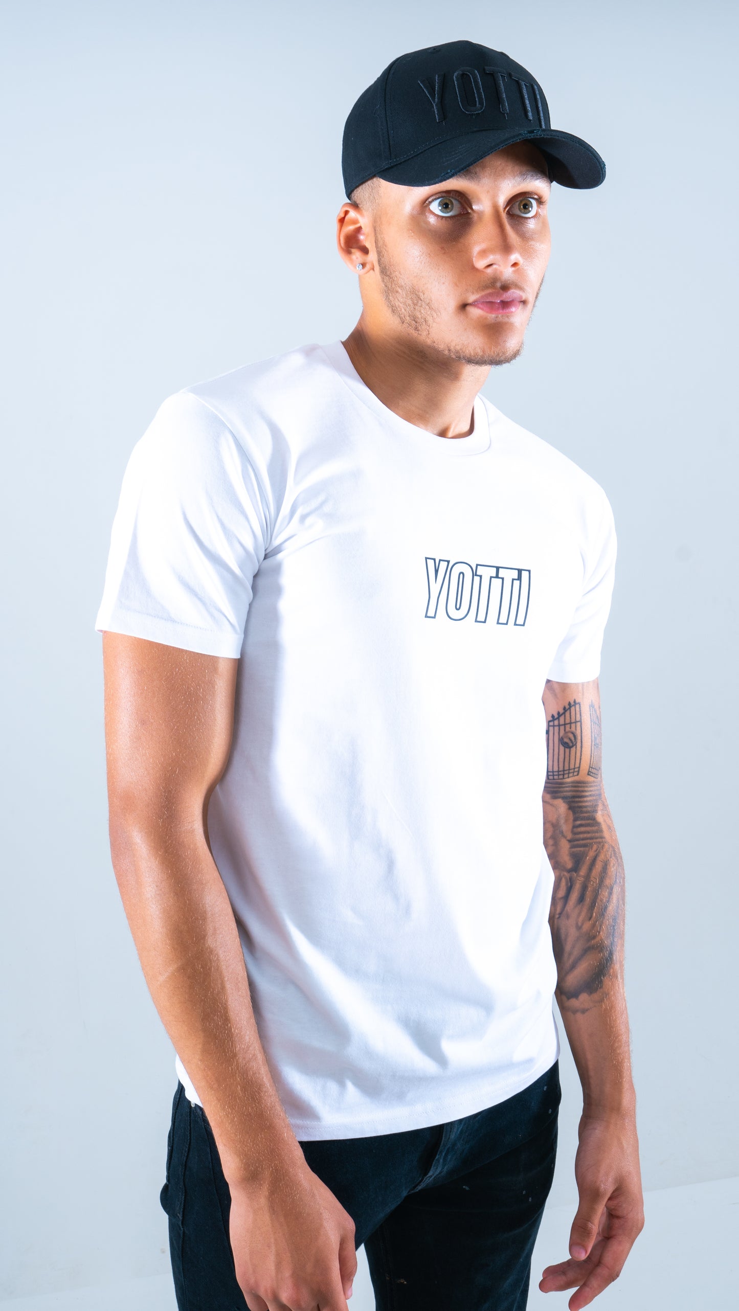 YOTTI 3D LOGO TEE | White/Black (Rubber Print)